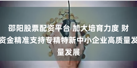 邵阳股票配资平台 加大培育力度 财政资金精准支持专精特新中小企业高质量发展